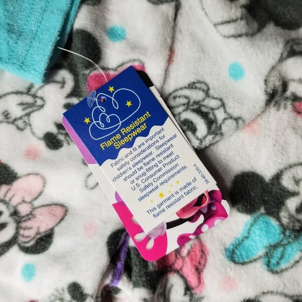NWT Disney Minnie Mouse Toddler Girl Pajama Set Long Sleeve Sleepwear Blue Pink